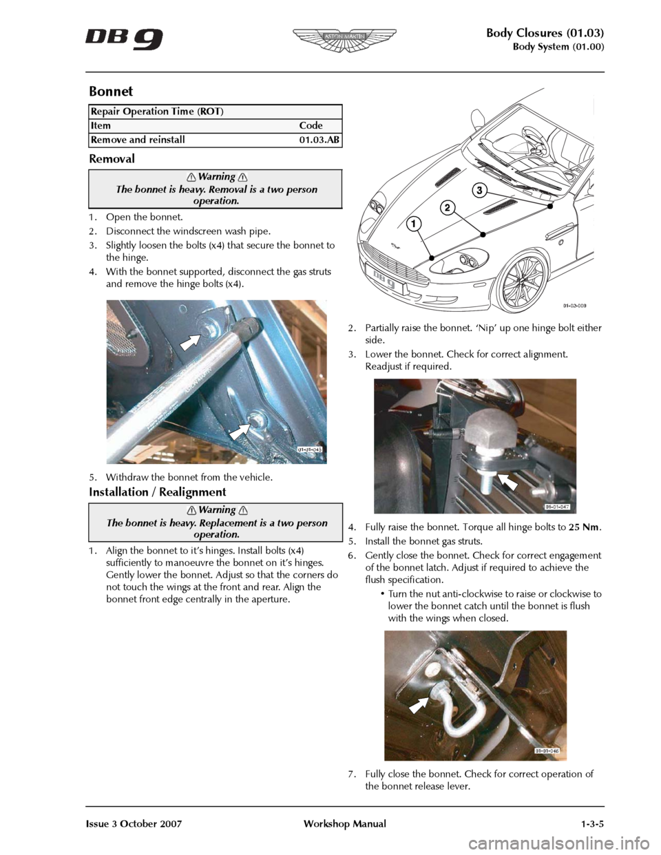 ASTON MARTIN DB9 2008 Owners Manual 