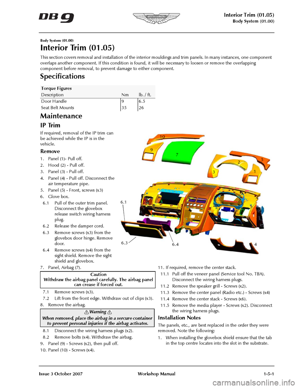 ASTON MARTIN DB9 2008 Owners Manual 