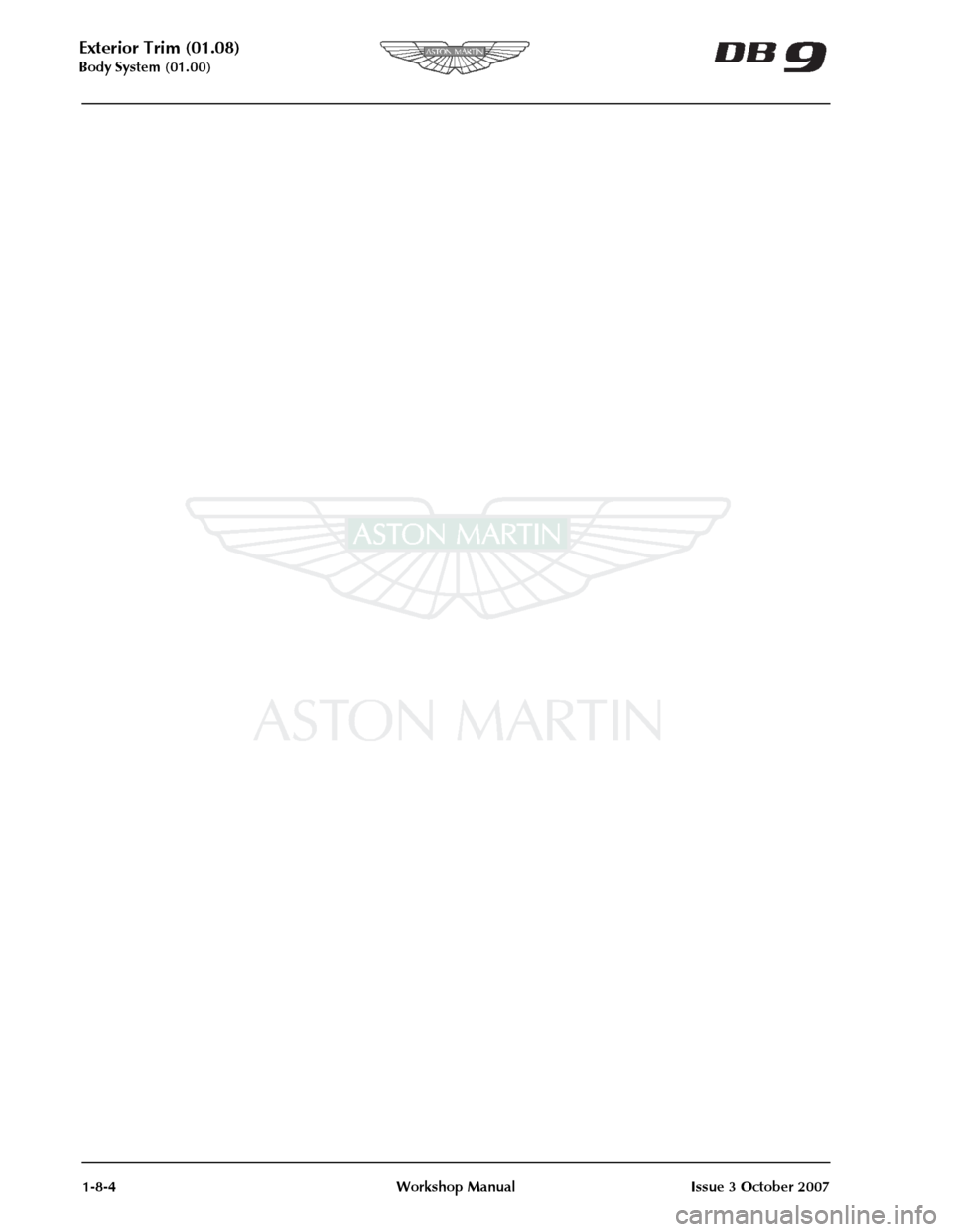 ASTON MARTIN DB9 2008 Owners Guide 