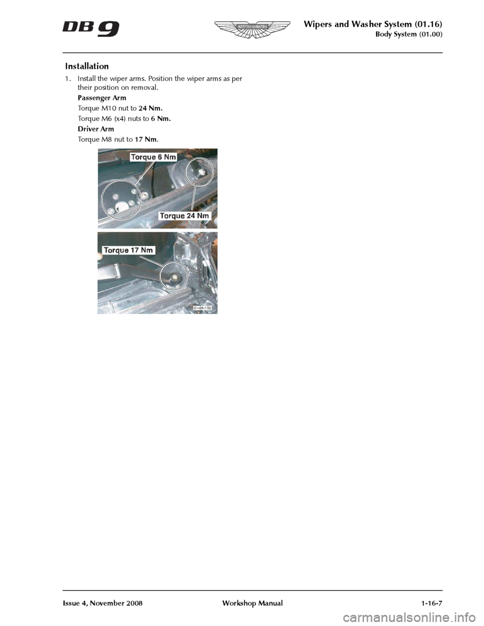 ASTON MARTIN DB9 2008 Manual PDF 
