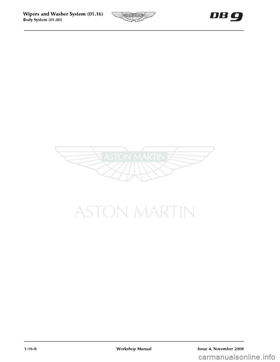 ASTON MARTIN DB9 2008 Manual PDF 