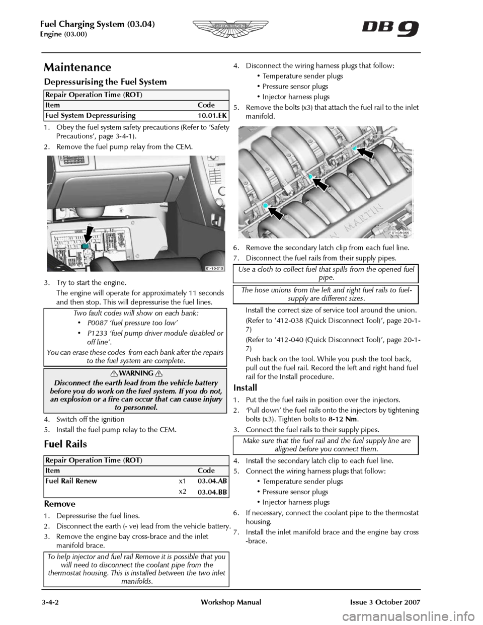 ASTON MARTIN DB9 2004  OBDII Diagnostic Manual 