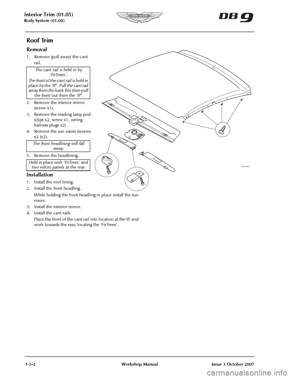 ASTON MARTIN DB9 2004  OBDII Diagnostic Manual 