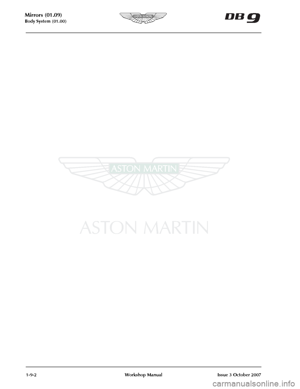 ASTON MARTIN DB9 2008 OBDII Diagnostic Manual ASTON MARTIN DB9 2008 OBDII Diagnostic Manual