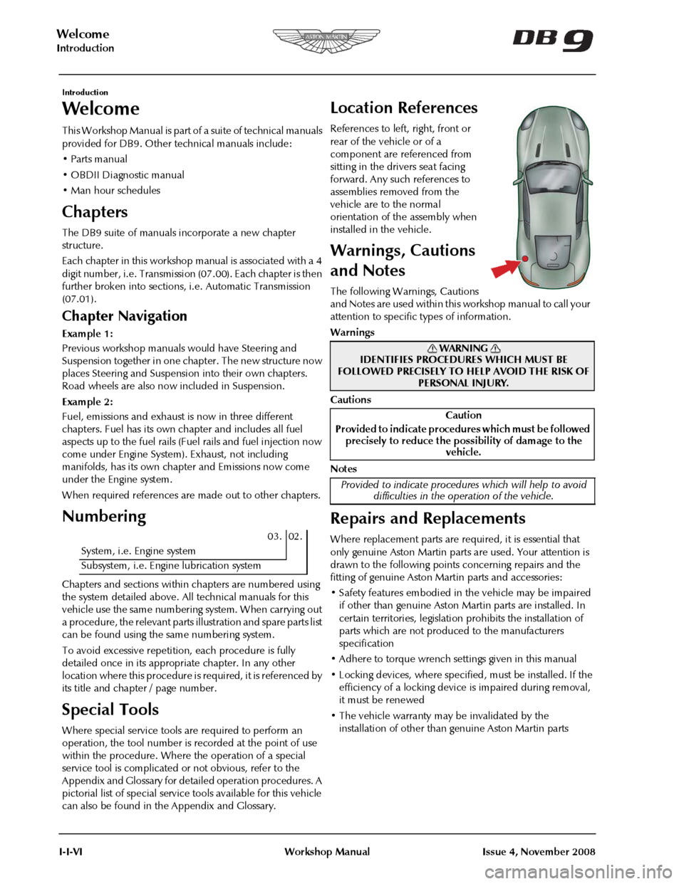 ASTON MARTIN DB9 2008  OBDII Diagnostic Manual 