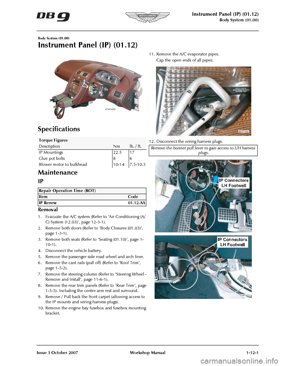 ASTON MARTIN DB9 2008  OBDII Diagnostic Manual 