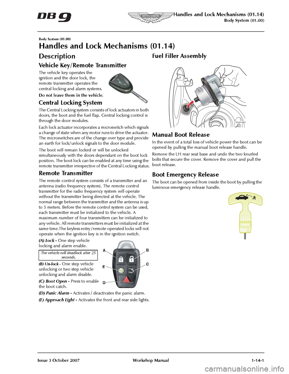 ASTON MARTIN DB9 2004  OBDII Diagnostic Manual 