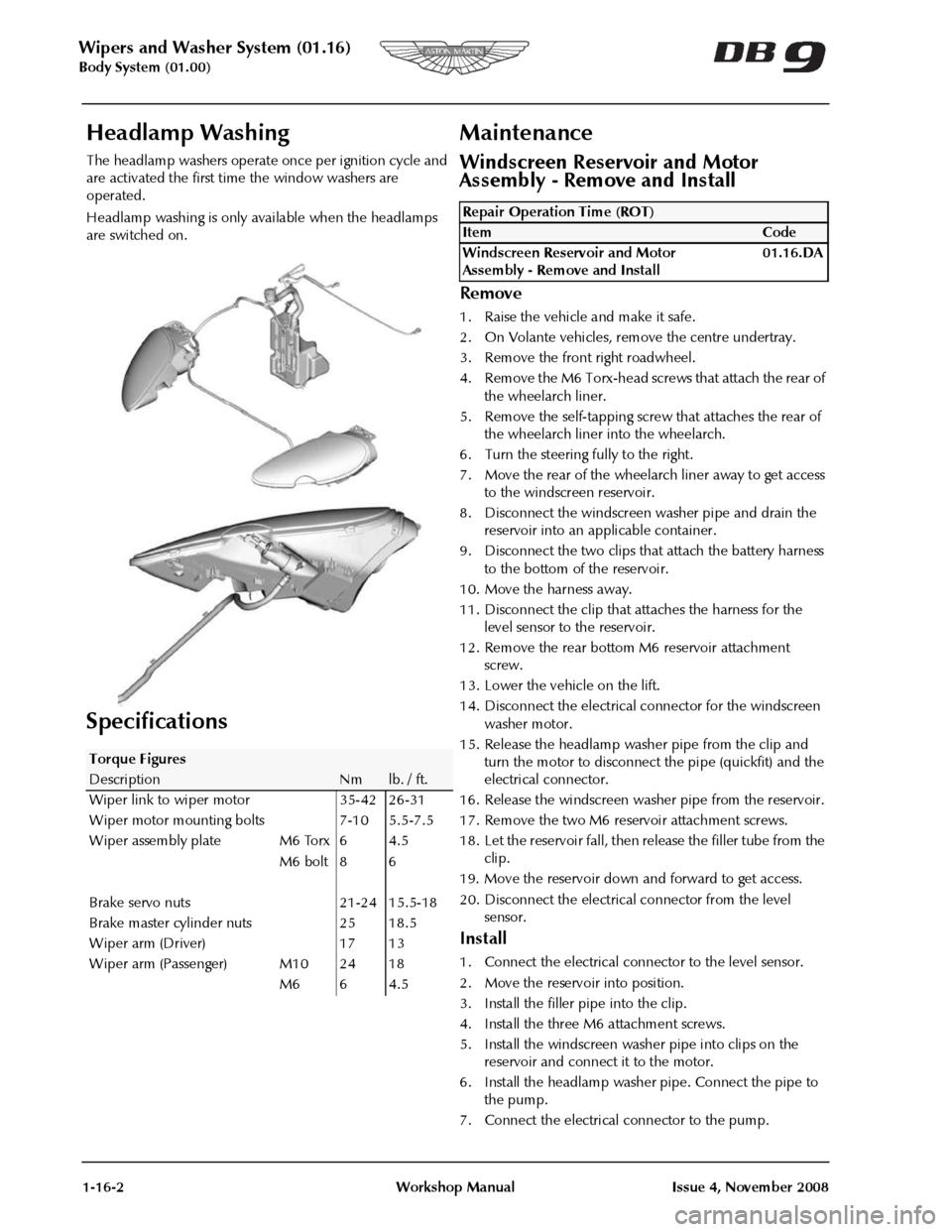 ASTON MARTIN DB9 2004  OBDII Diagnostic Manual 