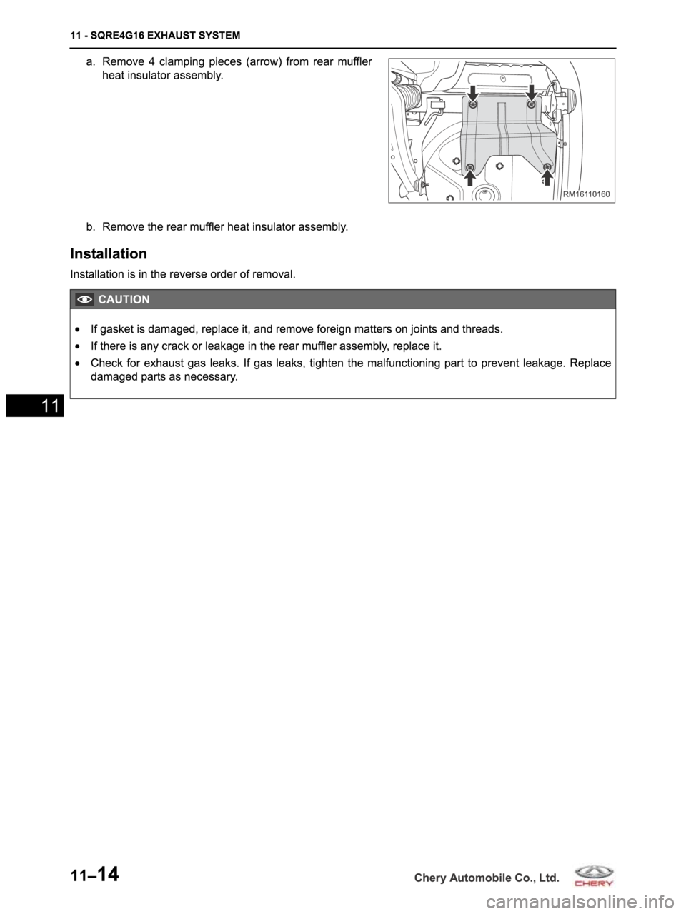 CHERY ARRIZO M16 2014 Service Repair Manual CHERY ARRIZO M16 2014 Service Repair Manual