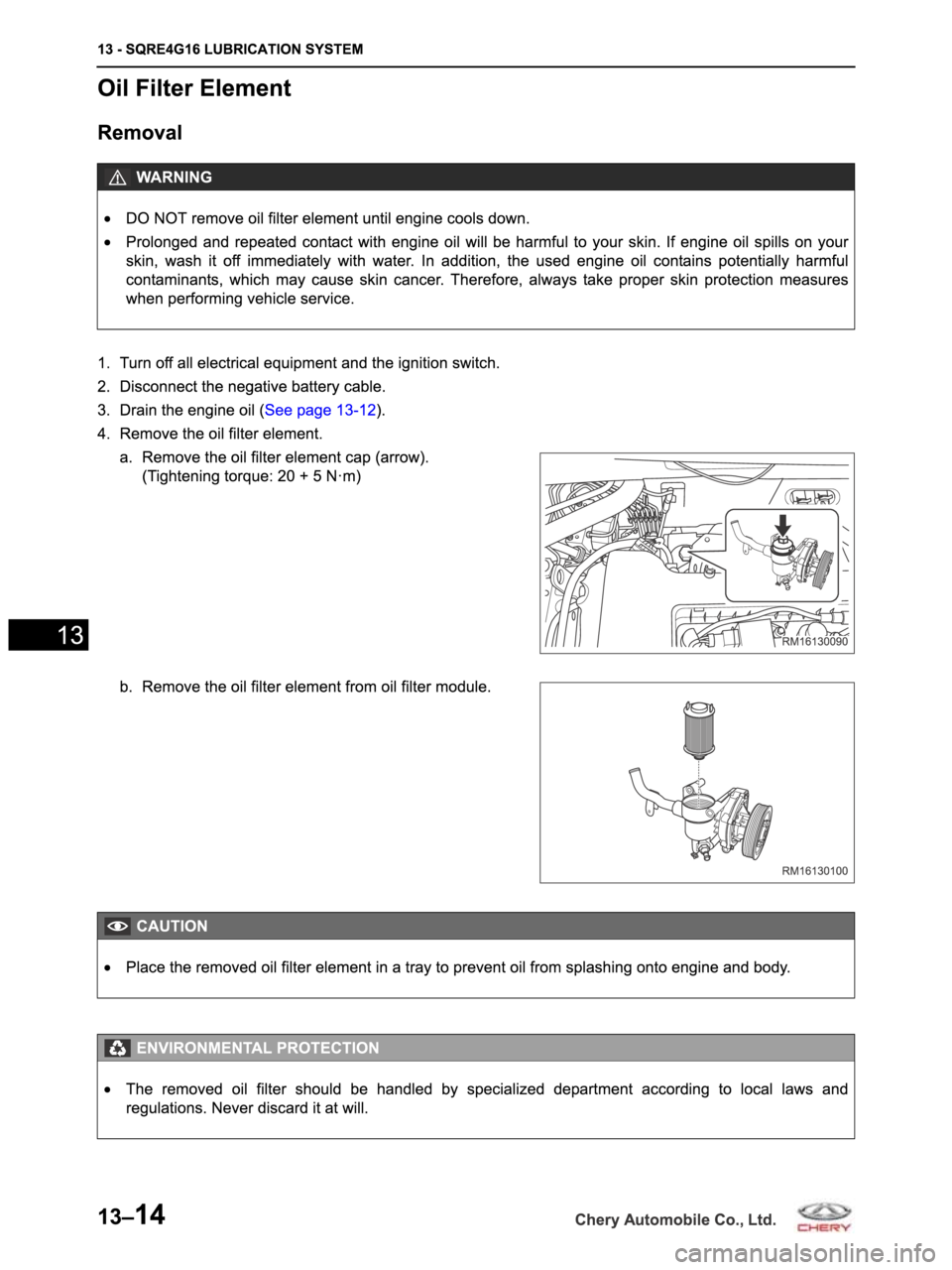 CHERY ARRIZO M16 2014 Service Repair Manual CHERY ARRIZO M16 2014 Service Repair Manual