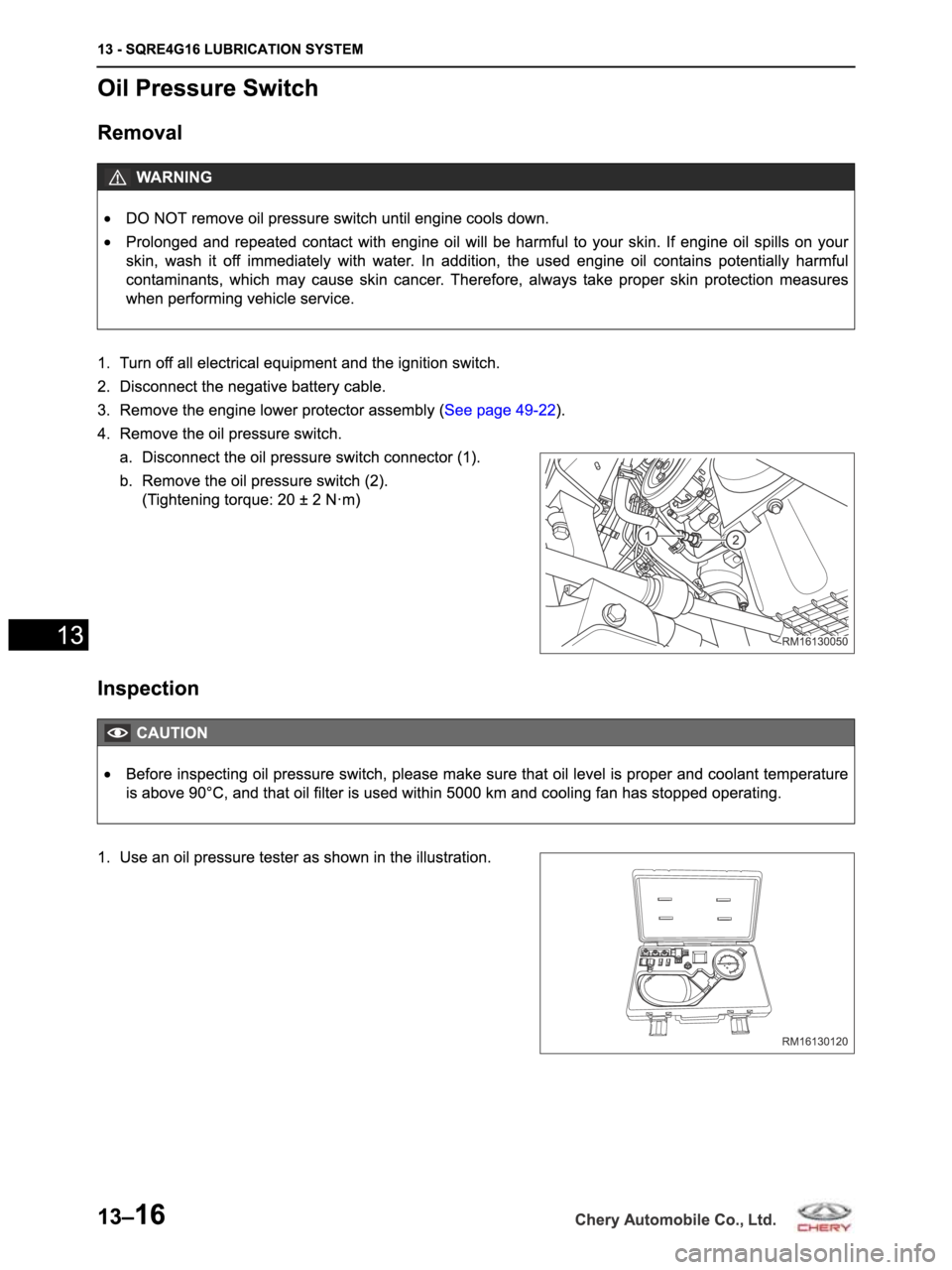 CHERY ARRIZO M16 2014 Service Repair Manual CHERY ARRIZO M16 2014 Service Repair Manual