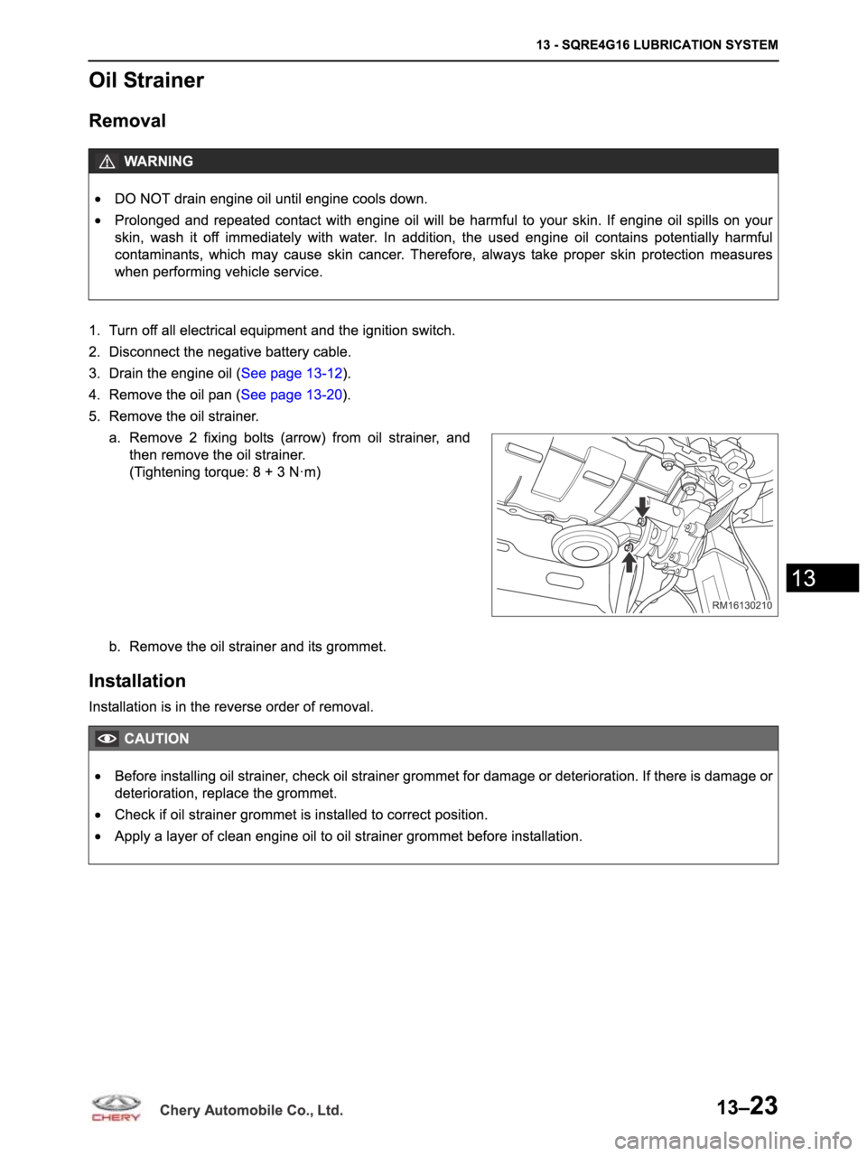 CHERY ARRIZO M16 2014 Service Repair Manual CHERY ARRIZO M16 2014 Service Repair Manual