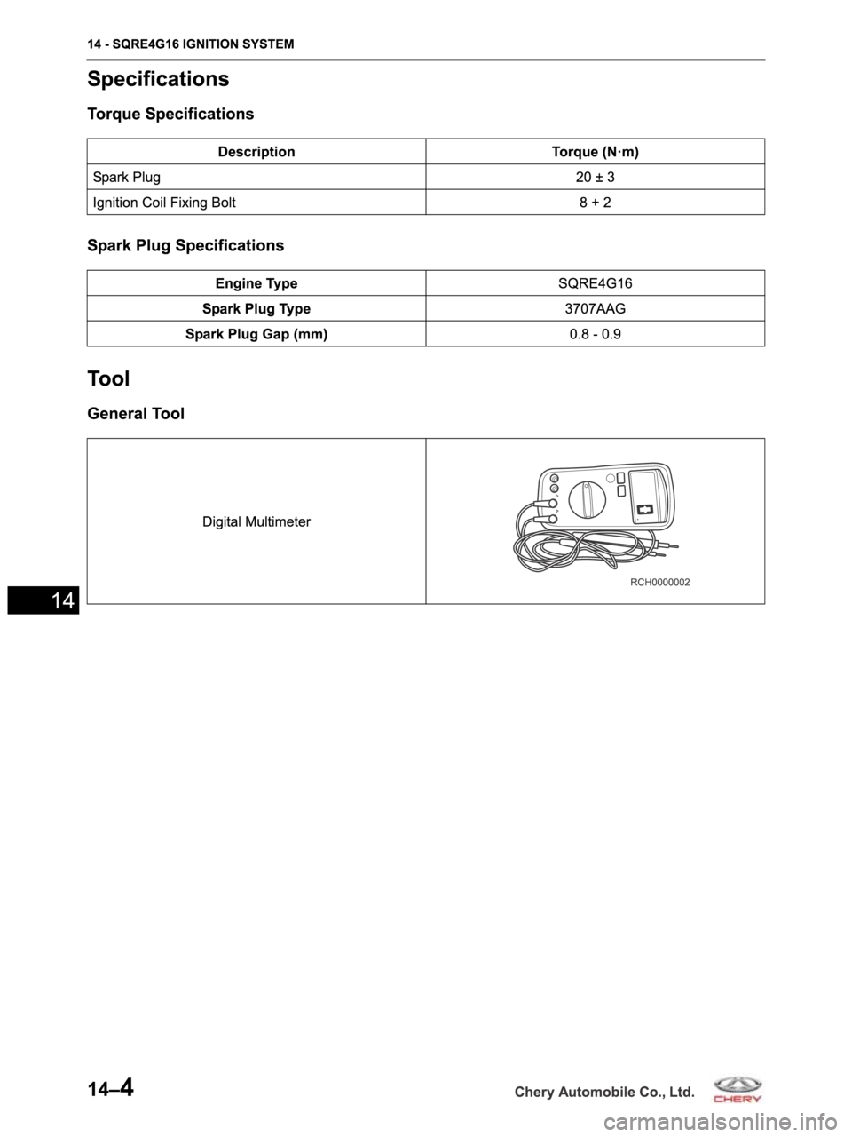 CHERY ARRIZO M16 2014 Service Repair Manual CHERY ARRIZO M16 2014 Service Repair Manual