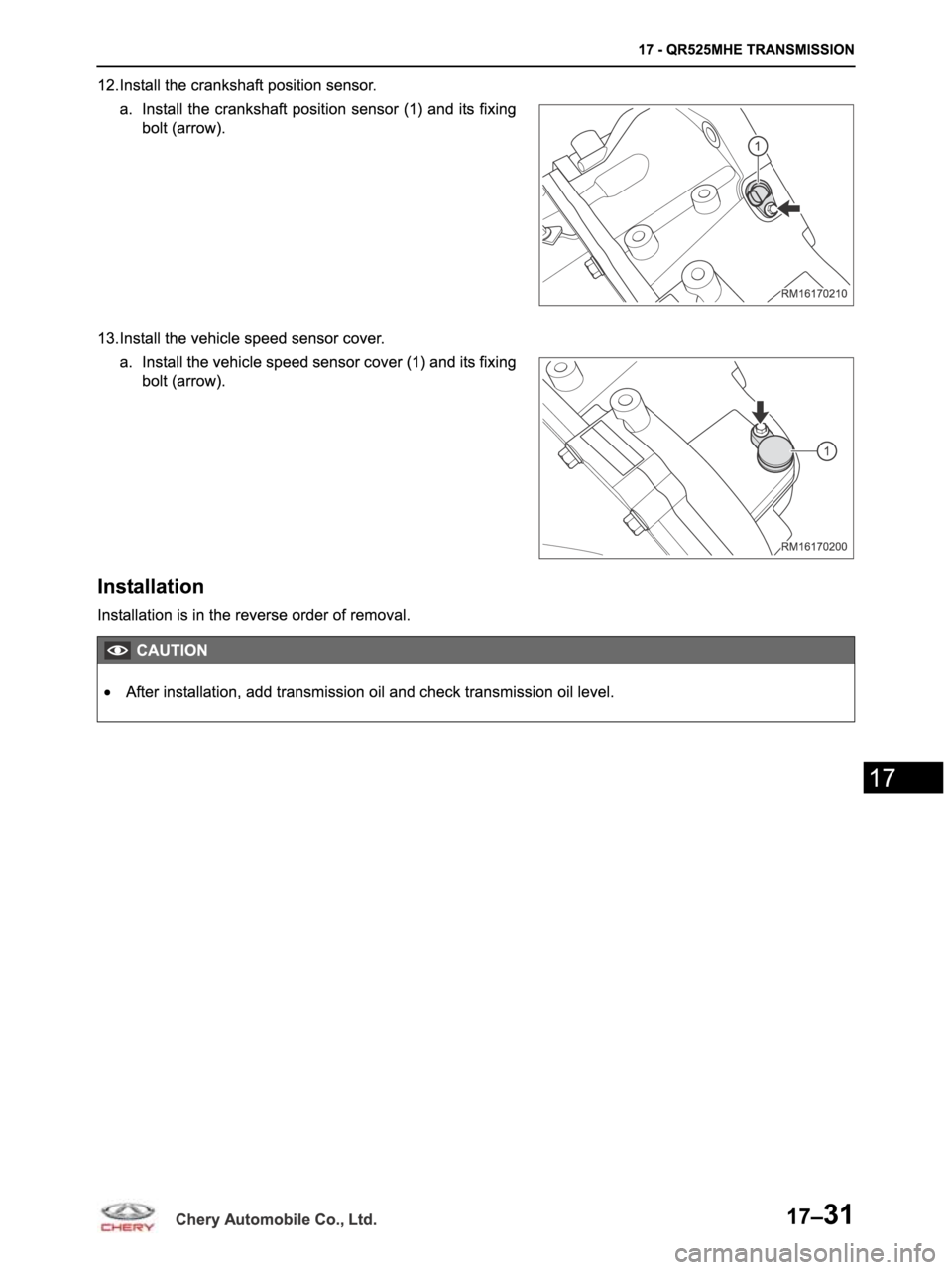 CHERY ARRIZO M16 2014 Service Repair Manual CHERY ARRIZO M16 2014 Service Repair Manual