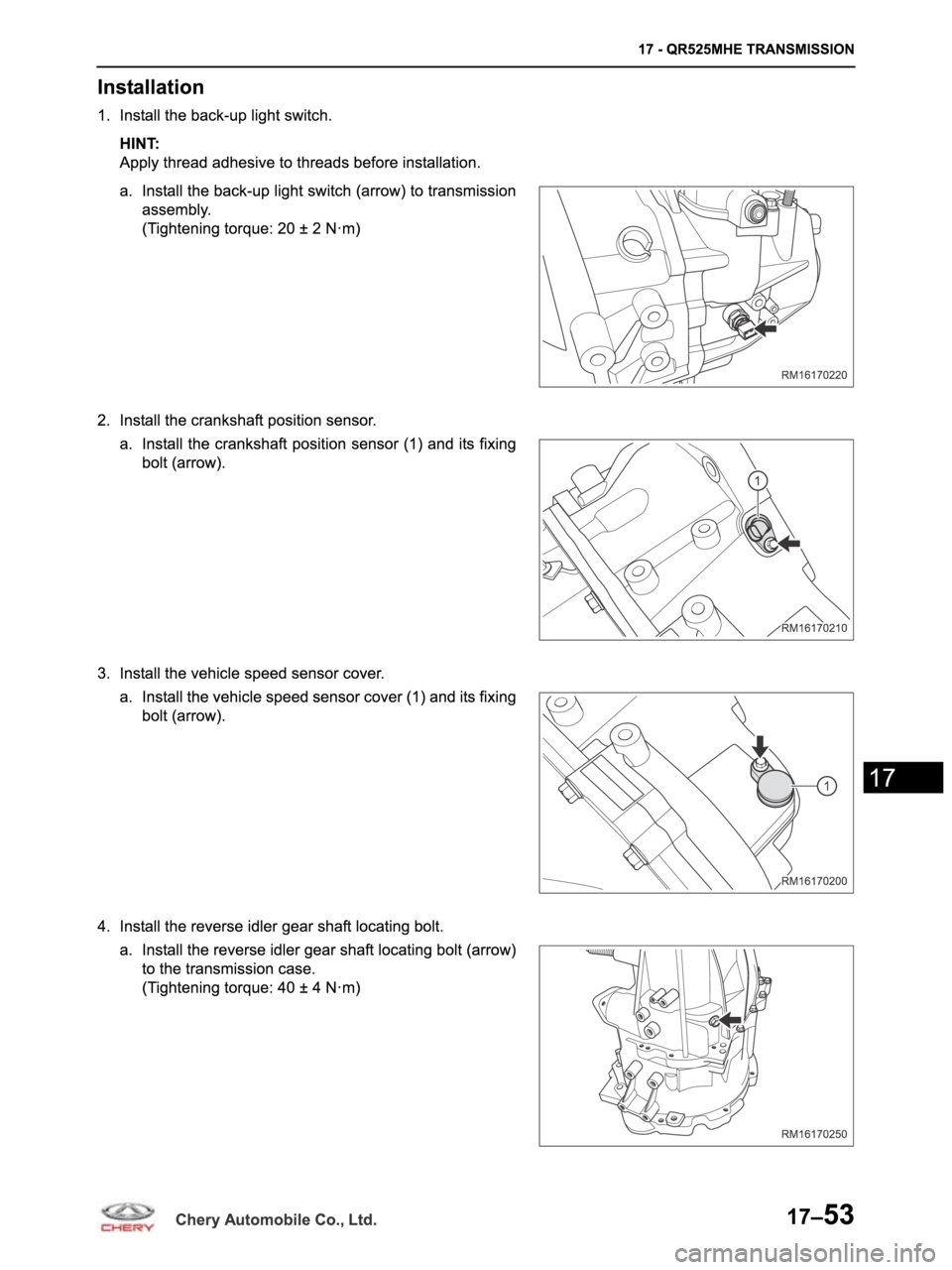 CHERY ARRIZO M16 2014 Service Repair Manual CHERY ARRIZO M16 2014 Service Repair Manual