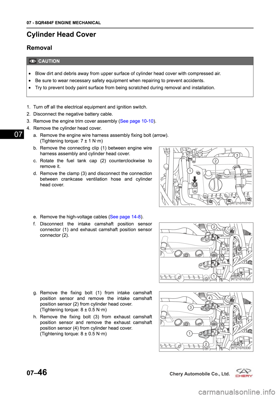 CHERY TIGGO 5 T21 2014  Service Repair Manual 