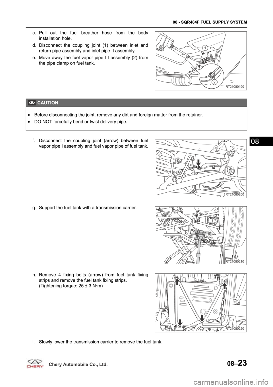 CHERY TIGGO 5 T21 2014  Service Repair Manual 