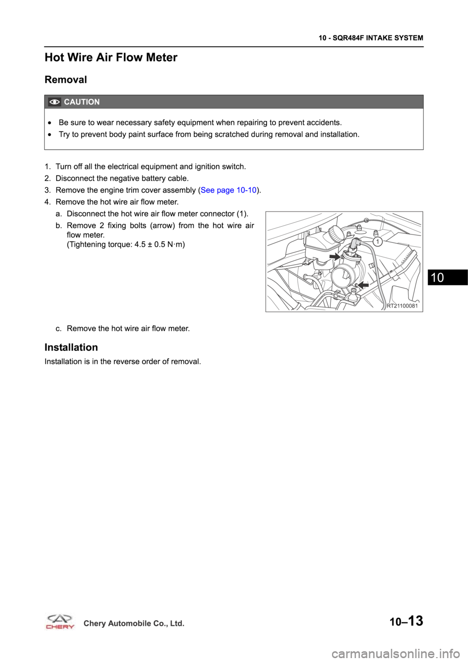 CHERY TIGGO 5 T21 2014  Service Repair Manual 