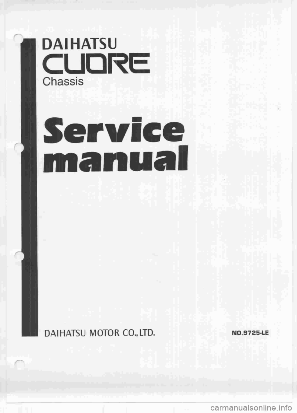 DAIHATSU CUORE 1998  Service Repair Manual 