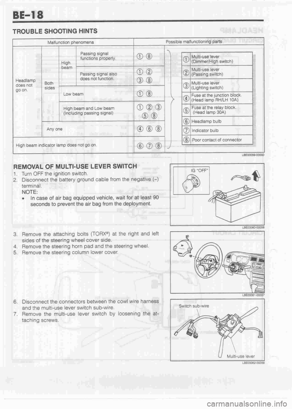 DAIHATSU MIRA 1998 Service Owners Manual DAIHATSU MIRA 1998 Service Owners Manual