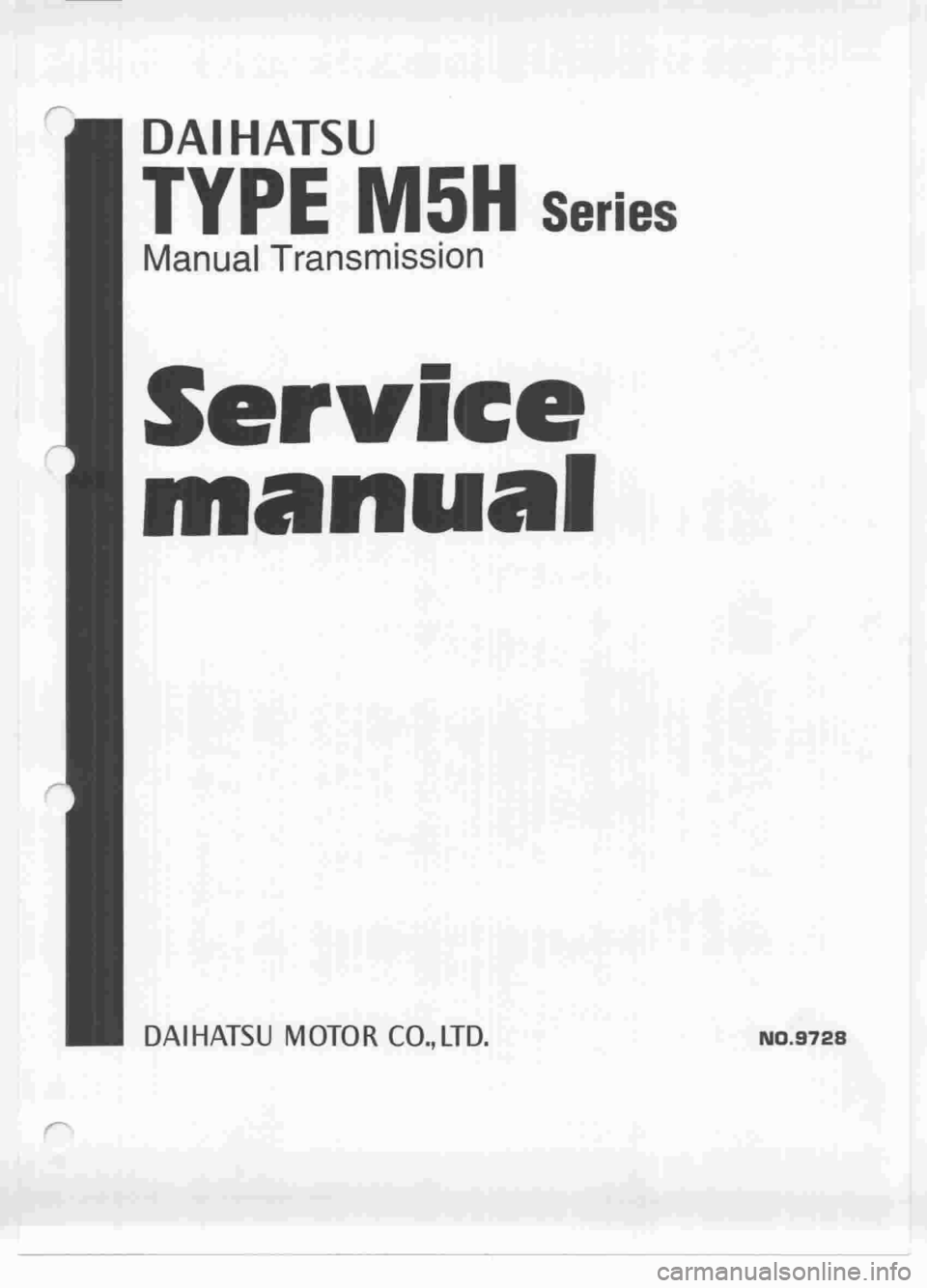 DAIHATSU MOTOR 1998  Service Repair Manual 