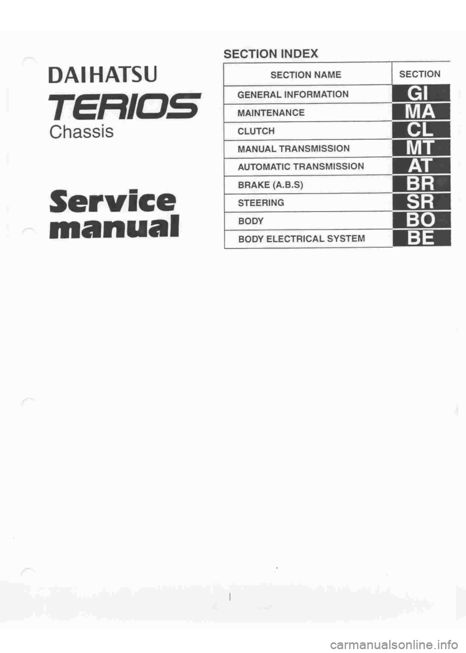 DAIHATSU TERIOS 2000 Service Repair Manual
www.WorkshopManuals.co.uk
Purchased from www.WorkshopManuals.co.uk DAIHATSU TERIOS 2000 Service Repair Manual
www.WorkshopManuals.co.uk
Purchased from www.WorkshopManuals.co.uk