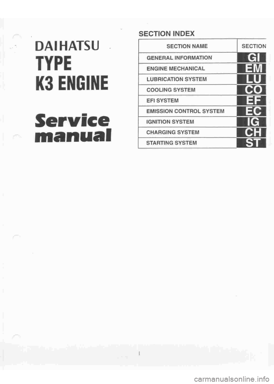 DAIHATSU TERIOS 2000 Service Repair Manual
www.WorkshopManuals.co.uk
Purchased from www.WorkshopManuals.co.uk DAIHATSU TERIOS 2000 Service Repair Manual
www.WorkshopManuals.co.uk
Purchased from www.WorkshopManuals.co.uk
