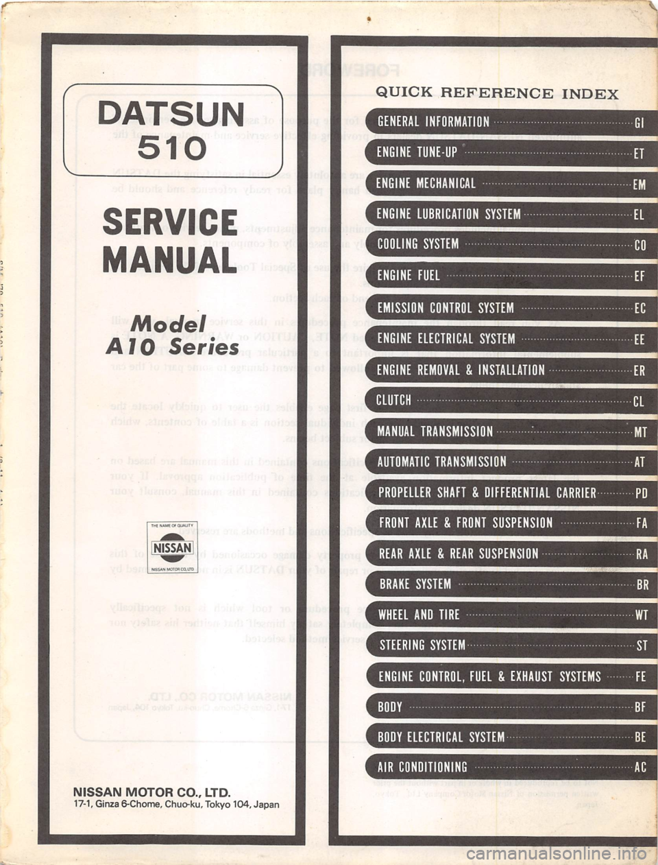 DATSUN 280Z 1977  Service Repair Manual 