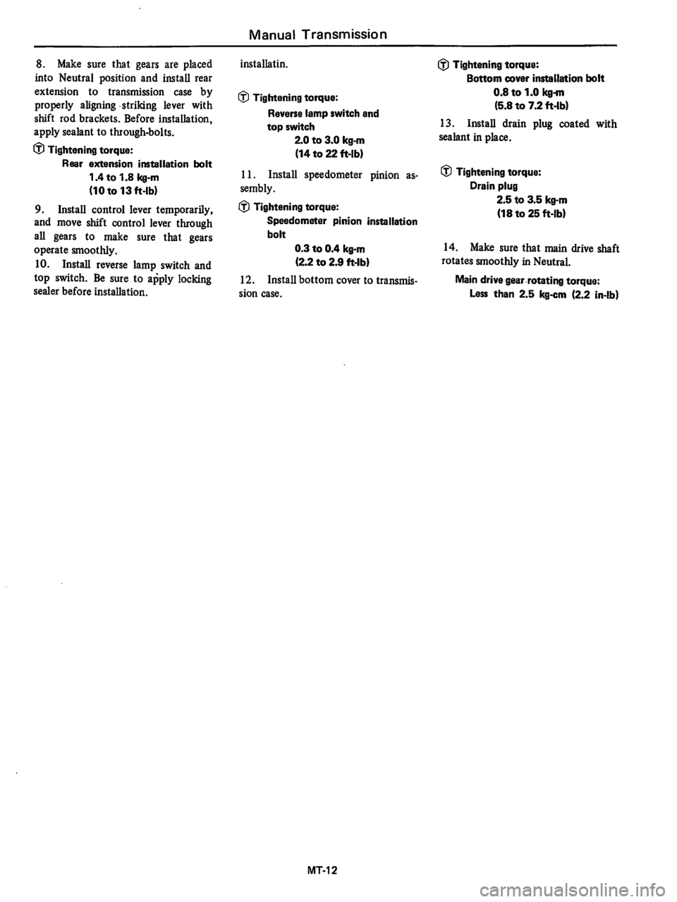 DATSUN 280Z 1977  Service Repair Manual 