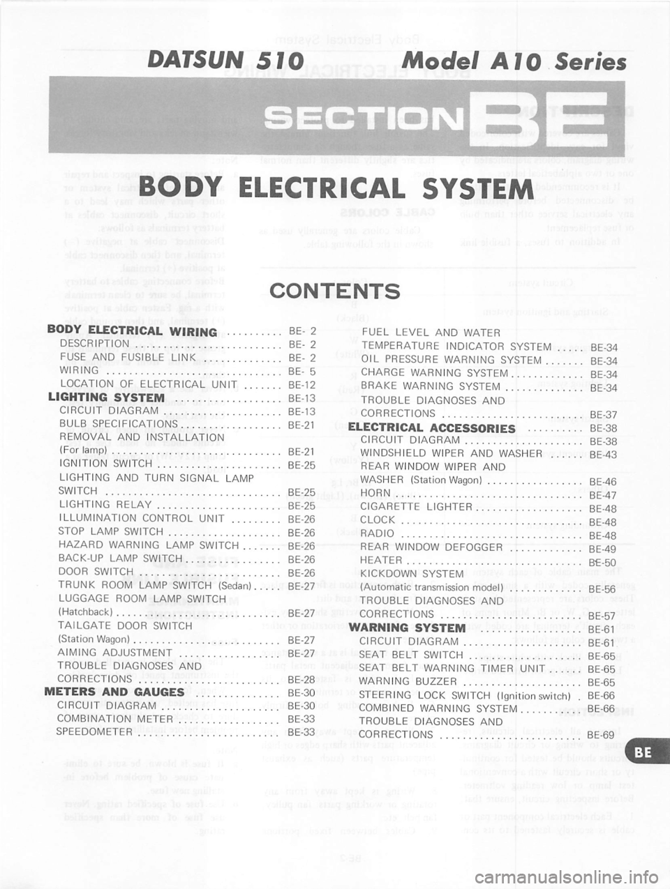 DATSUN 280Z 1977 Service Repair Manual DATSUN 280Z 1977 Service Repair Manual