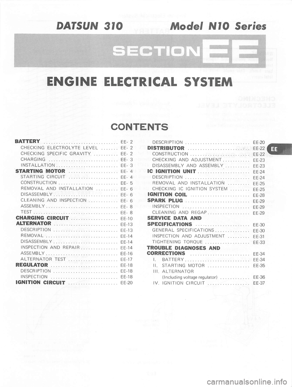 DATSUN 310 1979 Service Repair Manual DATSUN 310 1979 Service Repair Manual