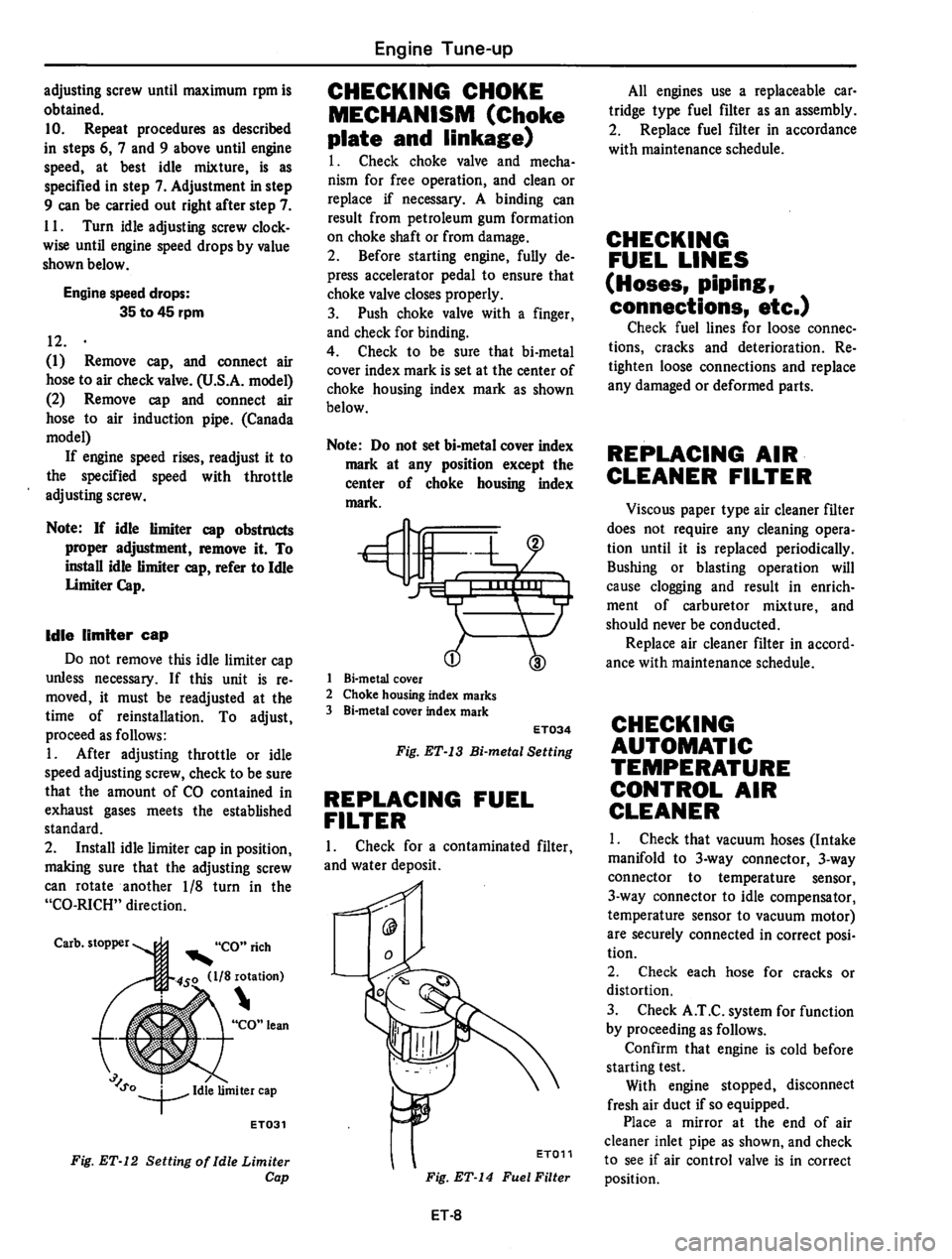 DATSUN 310 1979  Service Owners Manual 