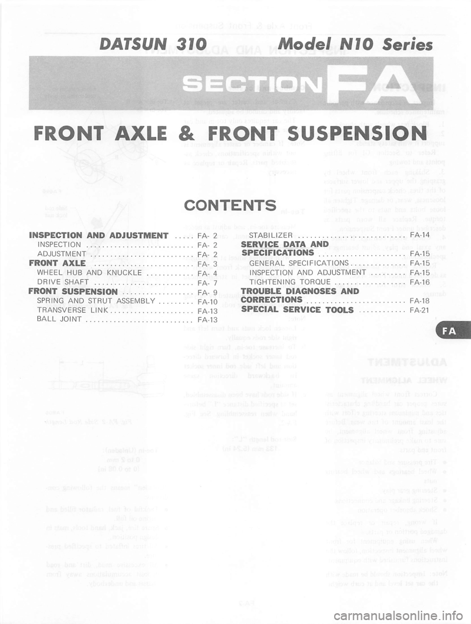 DATSUN 310 1979 Service Repair Manual DATSUN 310 1979 Service Repair Manual