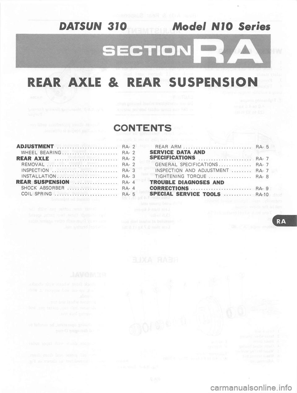 DATSUN 310 1979 Service Repair Manual DATSUN 310 1979 Service Repair Manual
