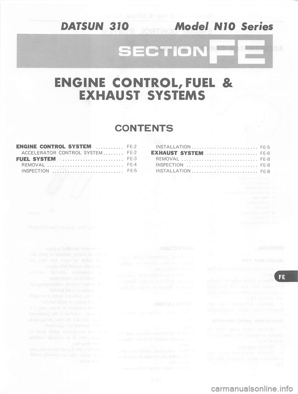 DATSUN 310 1979 Service Repair Manual DATSUN 310 1979 Service Repair Manual
