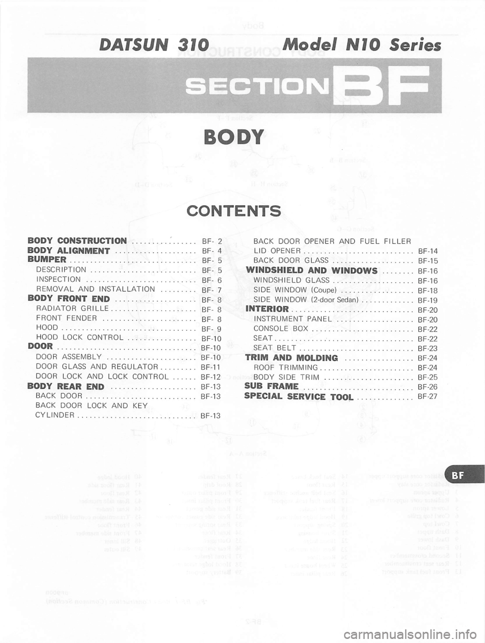 DATSUN 310 1979  Service Repair Manual 