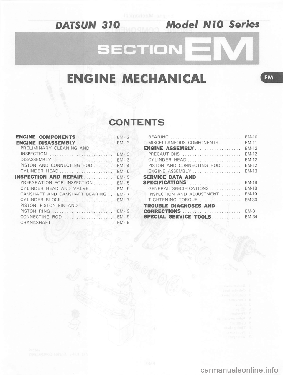 DATSUN 310 1979 Service Owners Guide DATSUN 310 1979 Service Owners Guide