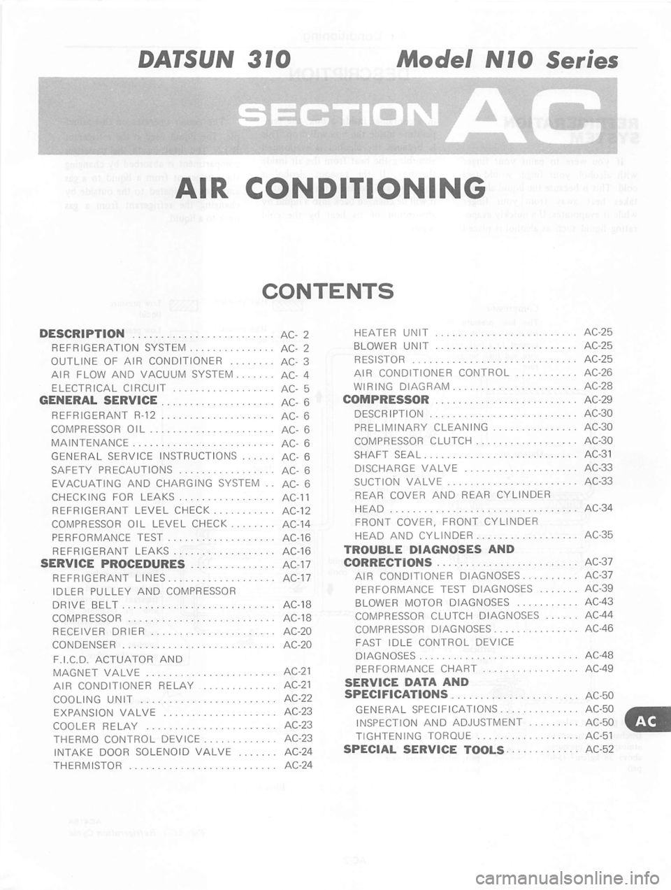 DATSUN 310 1979  Service Repair Manual 