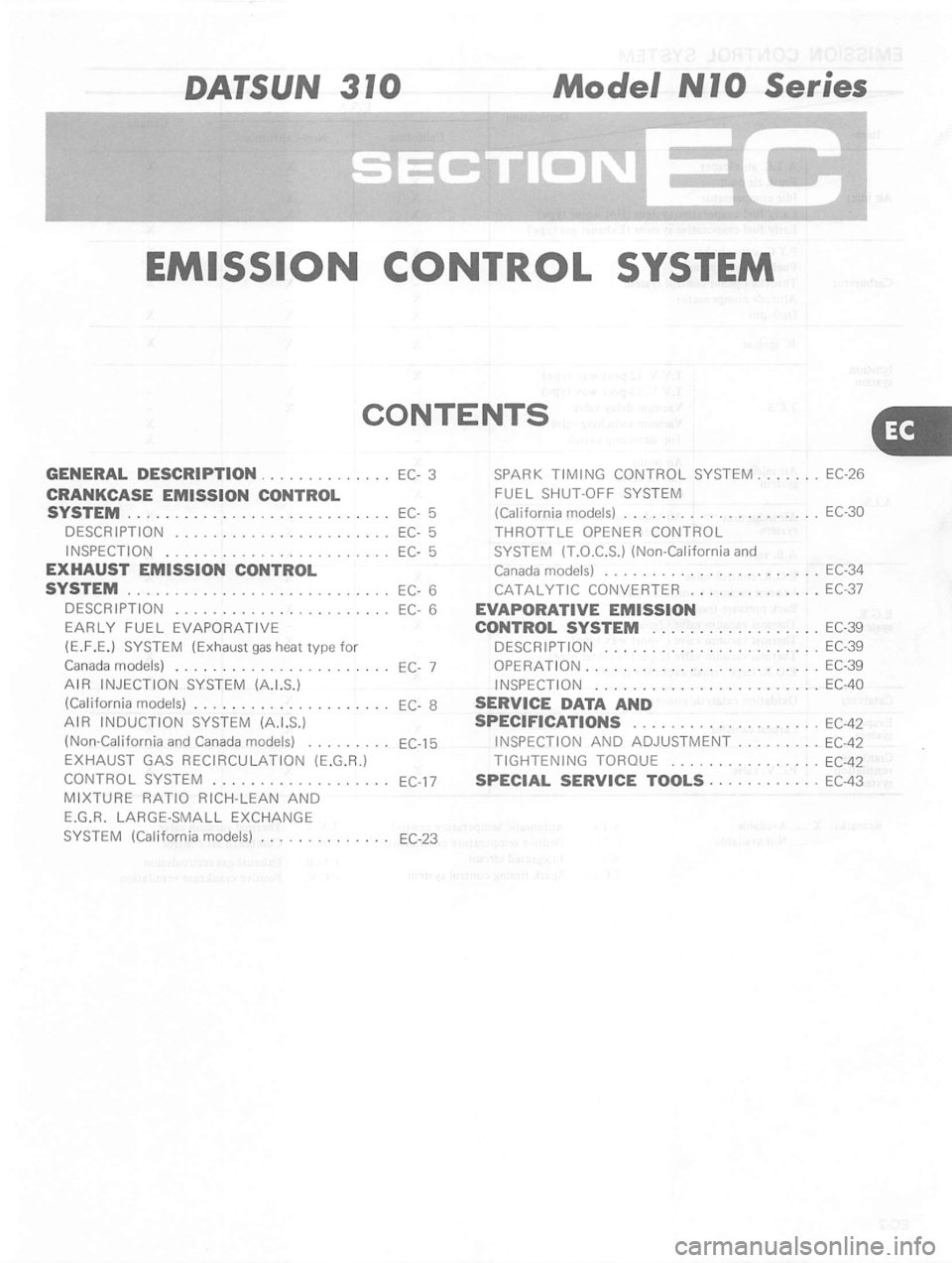 DATSUN 310 1980  Service Repair Manual 