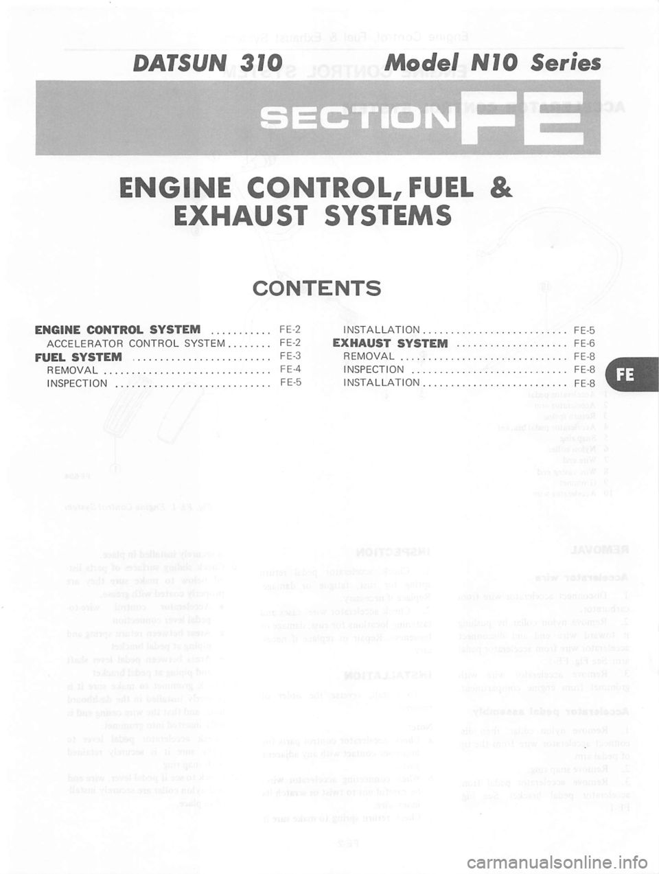 DATSUN 310 1980  Service Repair Manual 