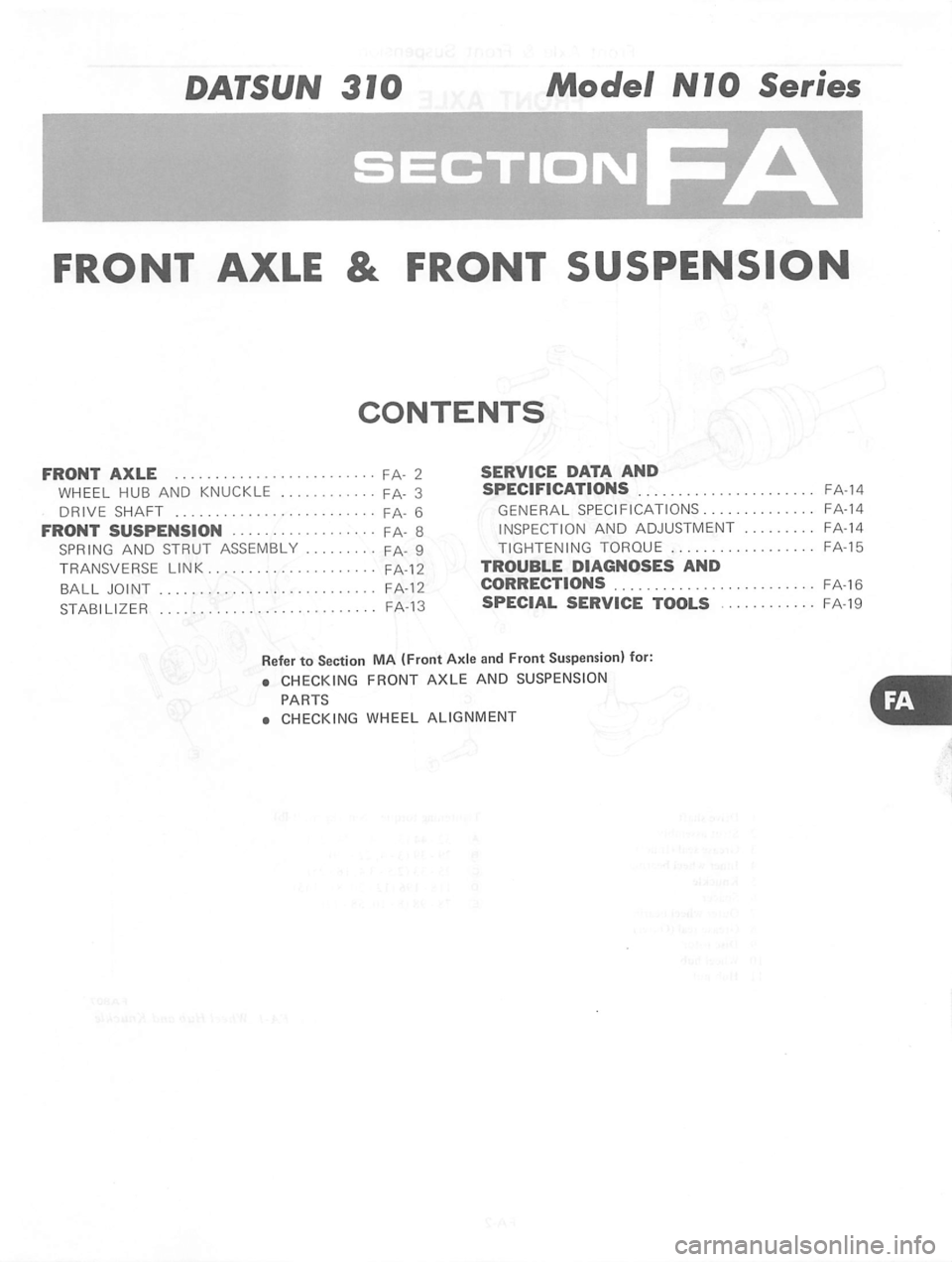 DATSUN 310 1980  Service Repair Manual 