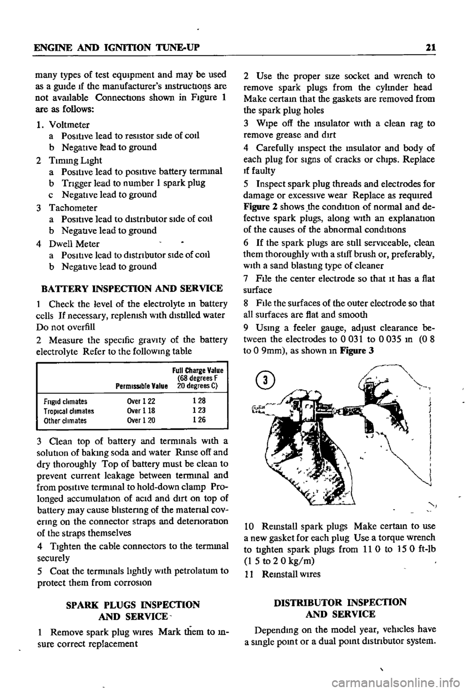 DATSUN 510 1968 Service Owners Manual
ENGINE
AND
IGNITION
TUNE
UP
21
many
types
of
test
eqUipment
and
may
be
used
as
a
gUide
If
the
manufacturer
s
mstructioQs
are
not
aVailable
Connections
shown
in
Figure
1
DATSUN 510 1968 Service Owners Manual
ENGINE
AND
IGNITION
TUNE
UP
21
many
types
of
test
eqUipment
and
may
be
used
as
a
gUide
If
the
manufacturer
s
mstructioQs
are
not
aVailable
Connections
shown
in
Figure
1