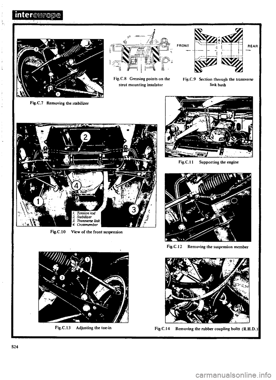 DATSUN 510 1969 Service Repair Manual
inter
l
m
@
j1l
i
Iii
il
Fig
C
8
Greasing
points
on
the
strut
mounting
insulator
Fig
C
7
Remofing
the
stabilizer
Fig
C
t
0
View
of
the
front
sospension
Fig
C
13
Adj DATSUN 510 1969 Service Repair Manual
inter
l
m
@
j1l
i
Iii
il
Fig
C
8
Greasing
points
on
the
strut
mounting
insulator
Fig
C
7
Remofing
the
stabilizer
Fig
C
t
0
View
of
the
front
sospension
Fig
C
13
Adj