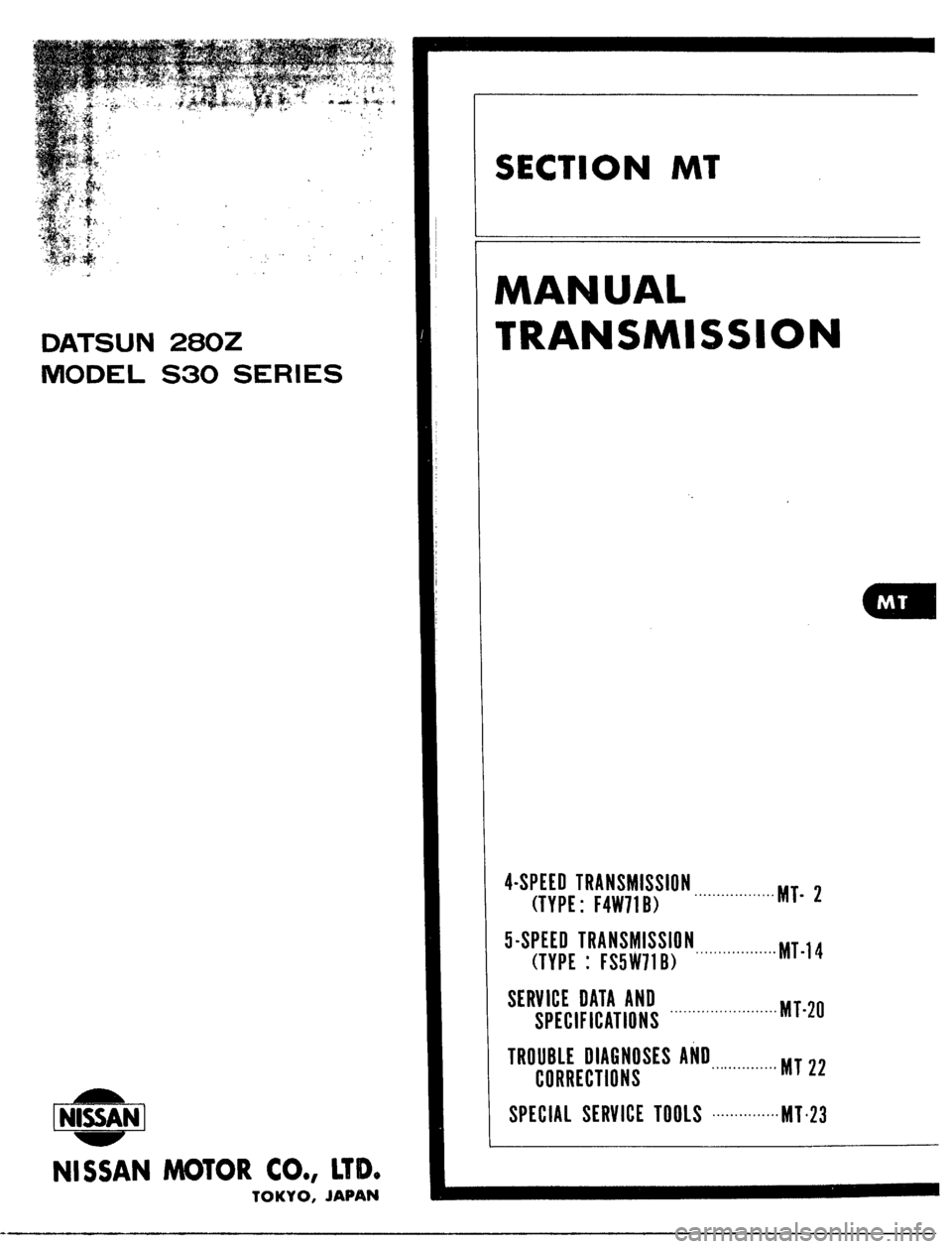 DATSUN 510 1979 Service Repair Manual DATSUN 510 1979 Service Repair Manual