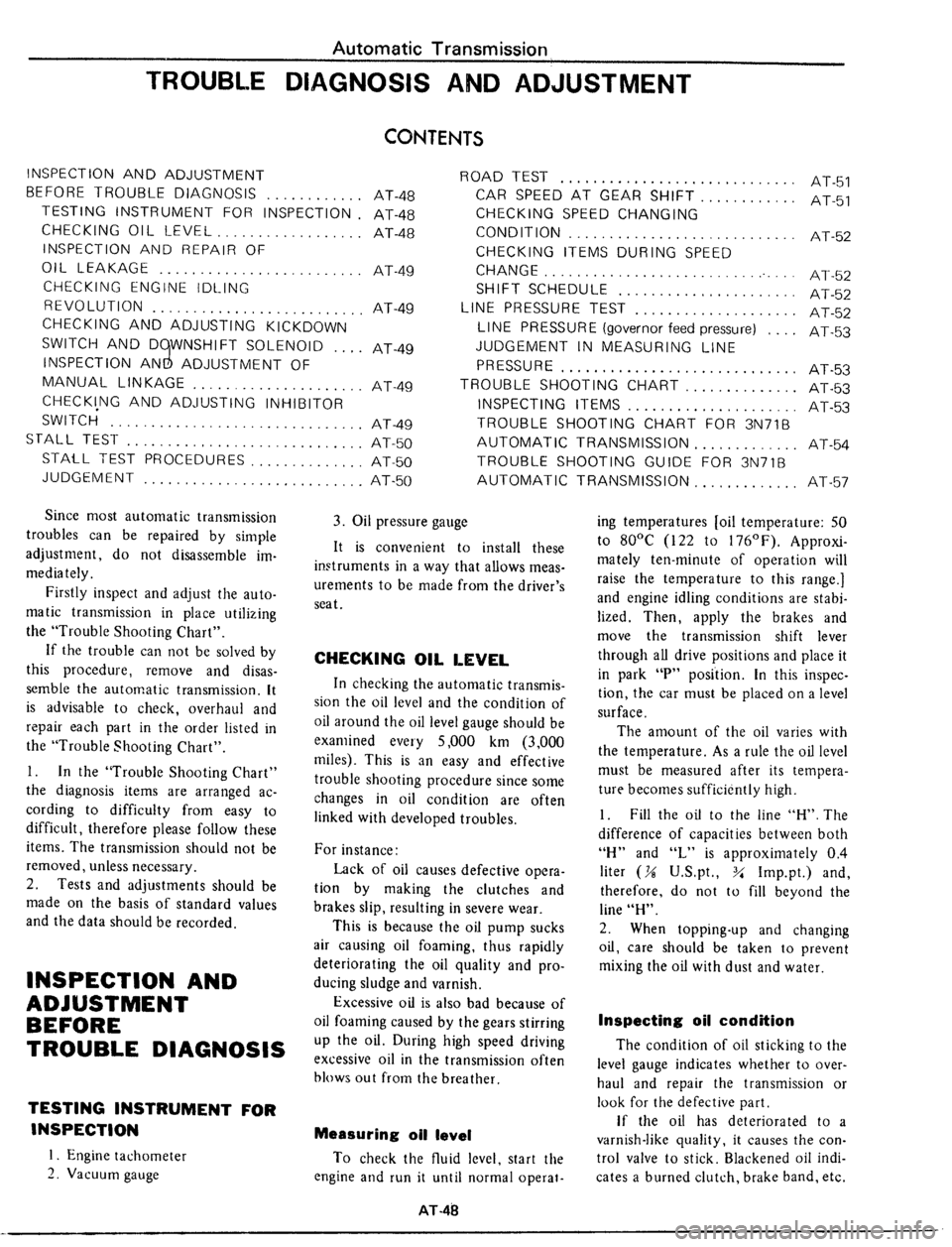 DATSUN 510 1979 Service Repair Manual DATSUN 510 1979 Service Repair Manual