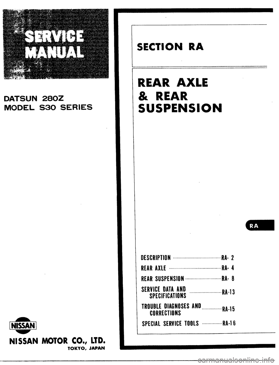 DATSUN 510 1979 Service Repair Manual DATSUN 510 1979 Service Repair Manual