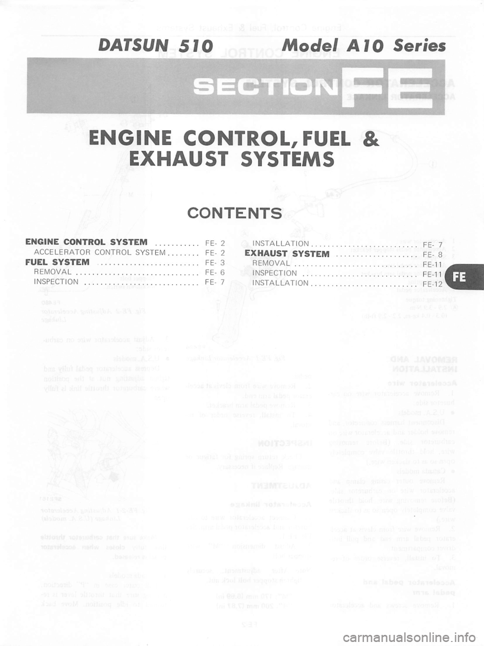 DATSUN 510 1980 Service Repair Manual DATSUN 510 1980 Service Repair Manual
