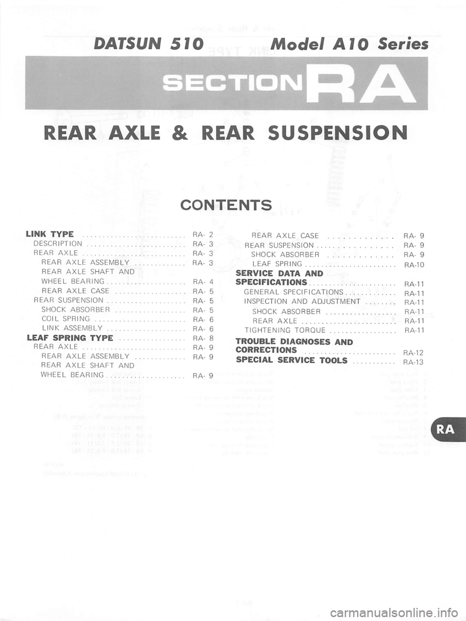 DATSUN 510 1980 Service Repair Manual DATSUN 510 1980 Service Repair Manual