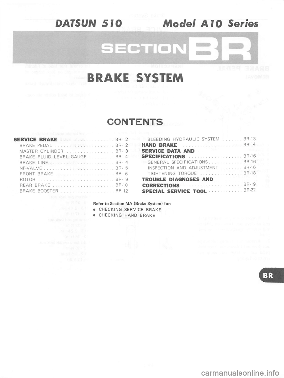 DATSUN 510 1980 Service Repair Manual DATSUN 510 1980 Service Repair Manual