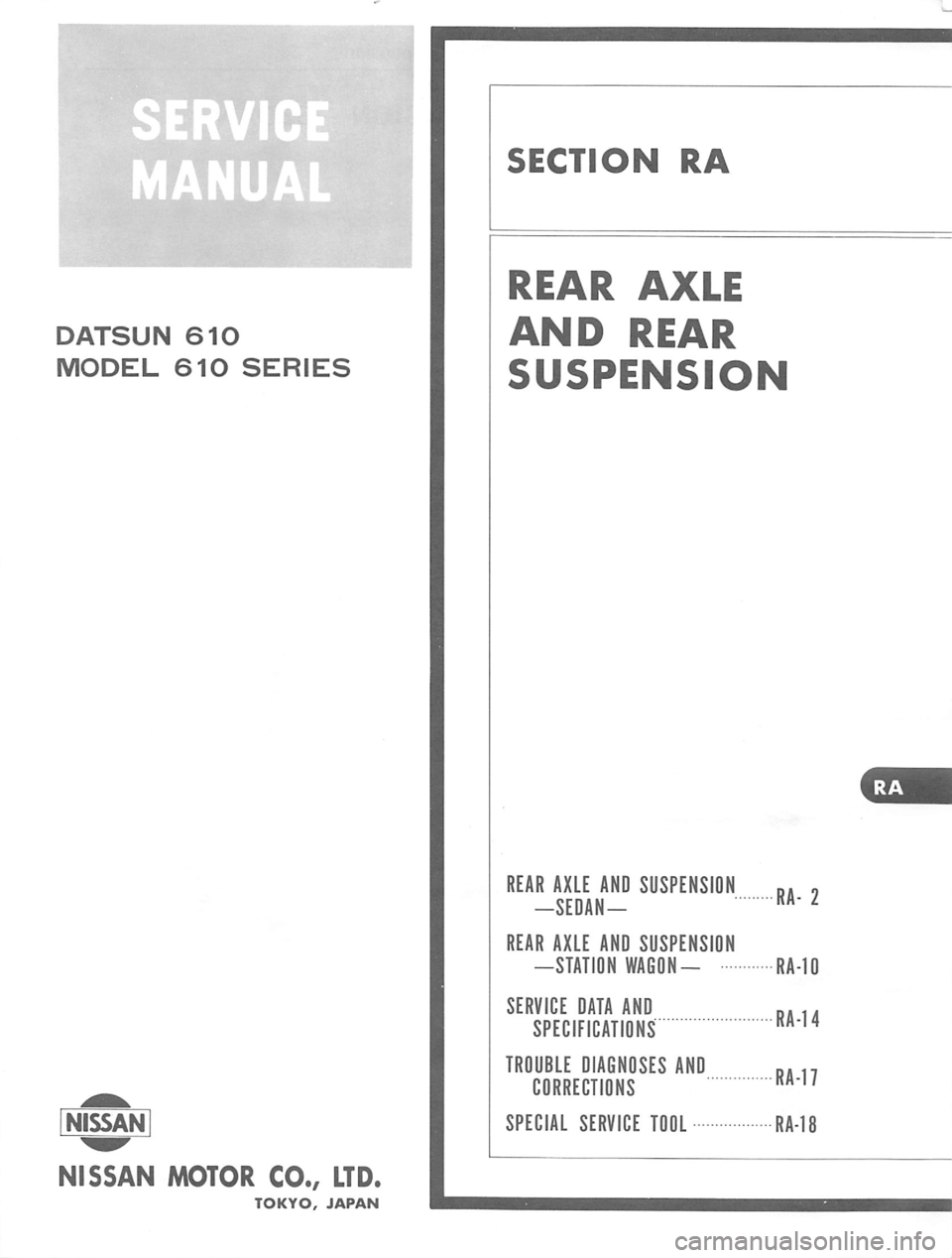 DATSUN 610 1974 Service Manual DATSUN 610 1974 Service Manual